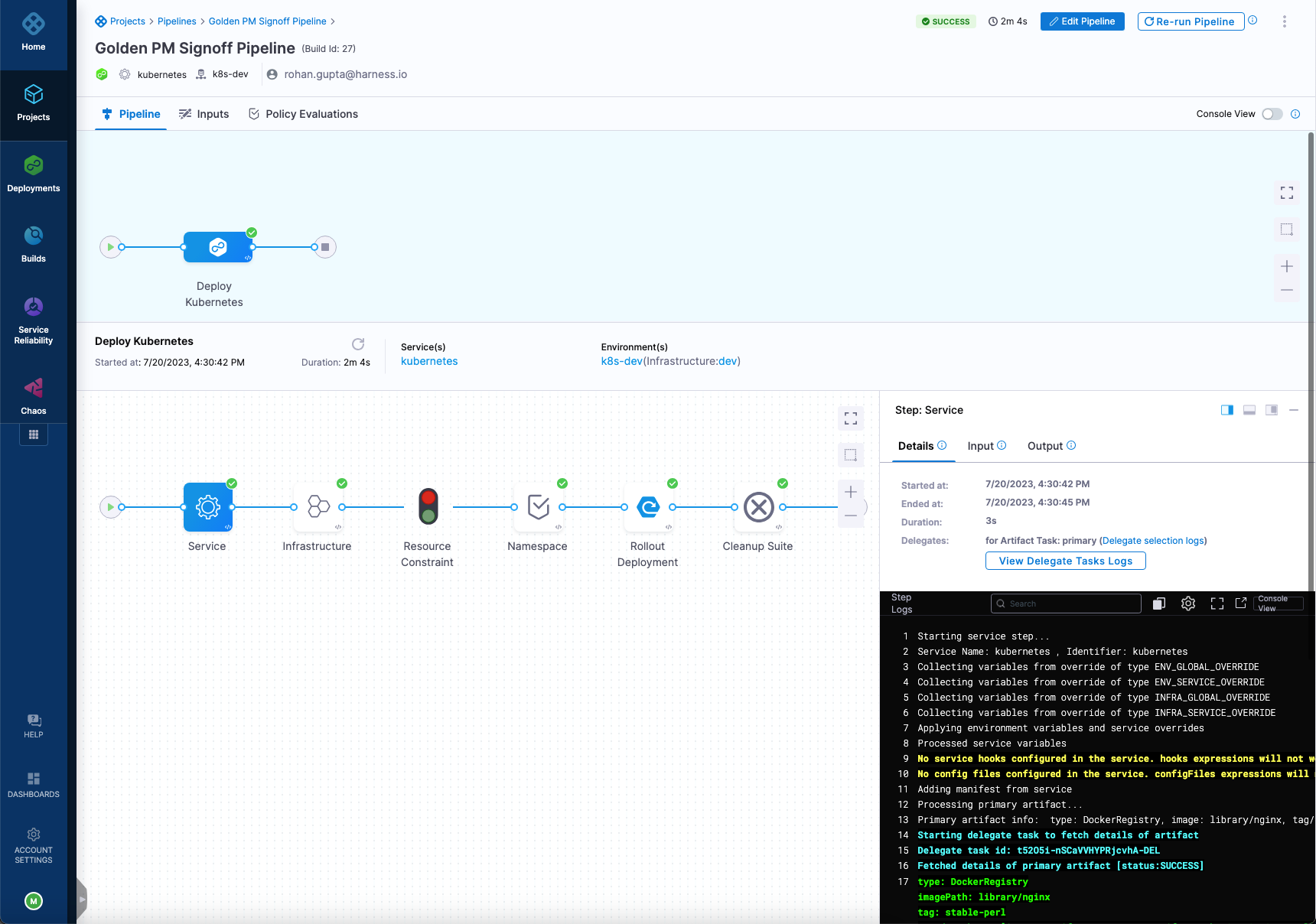 Harness pipeline
