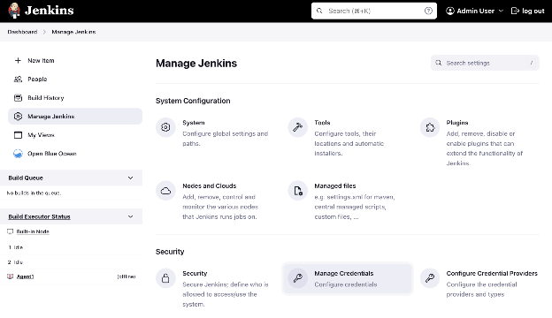 Jenkins dashboard