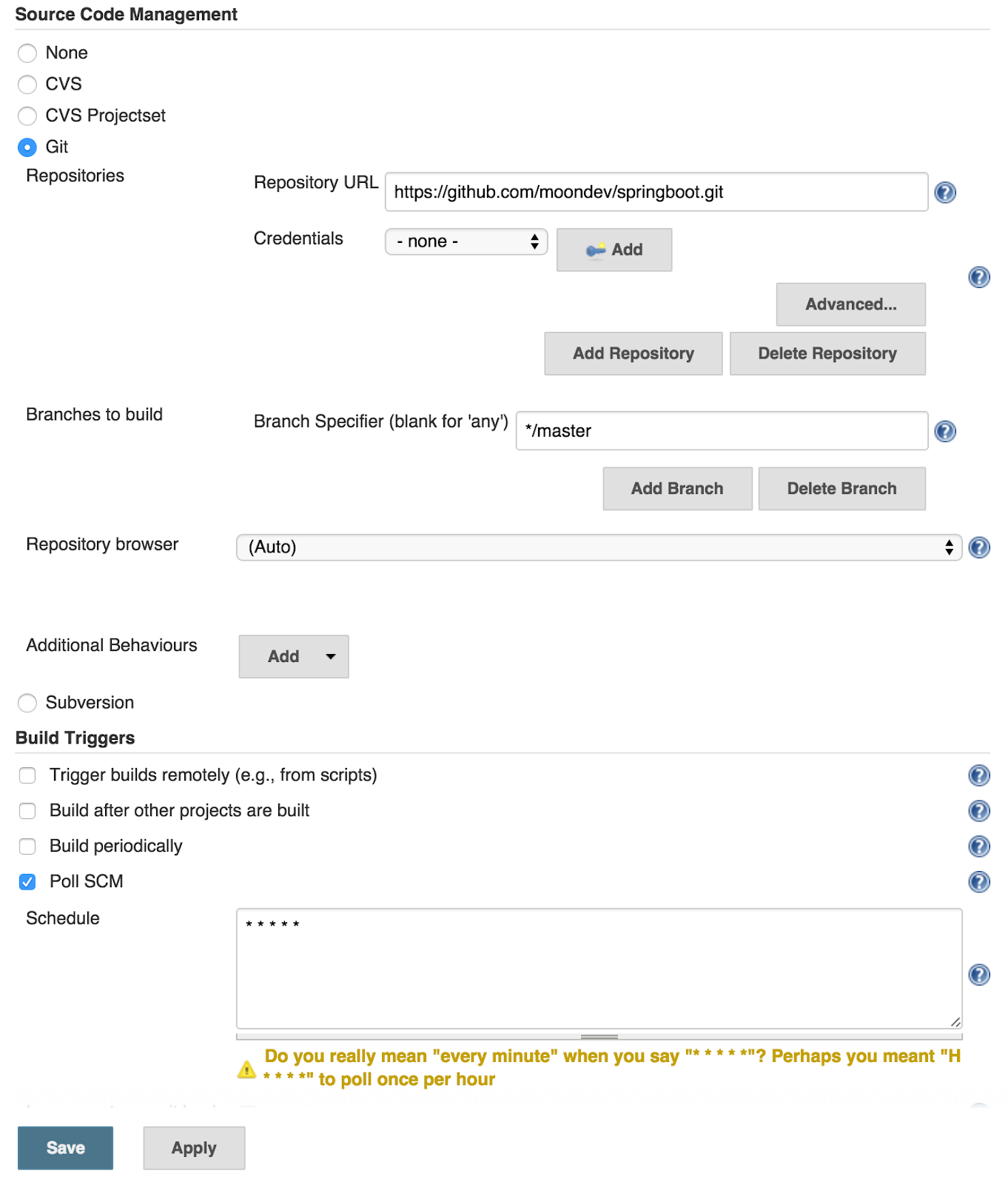 Jenkins setup