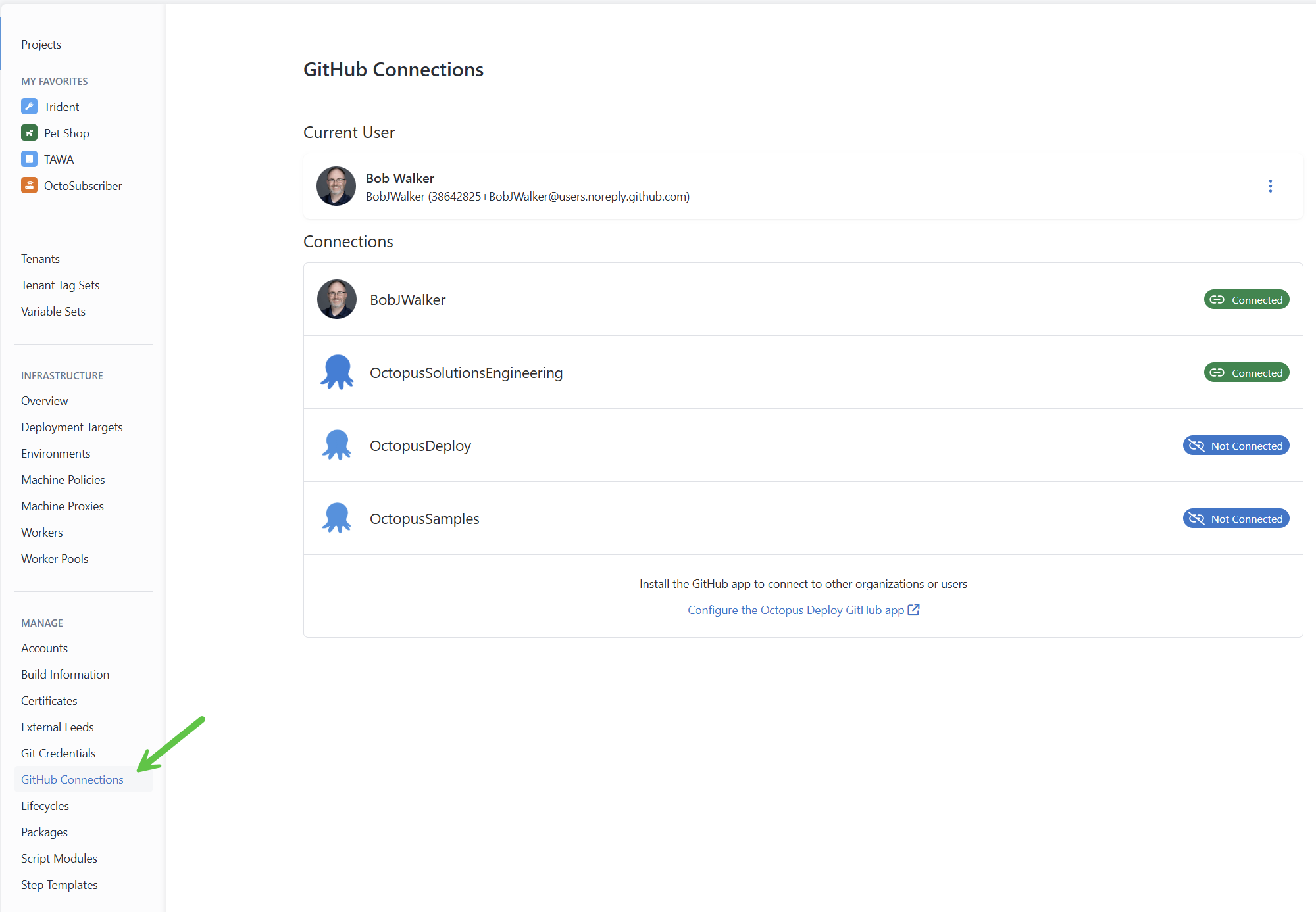 Octopus Deploy GitHub app integration
