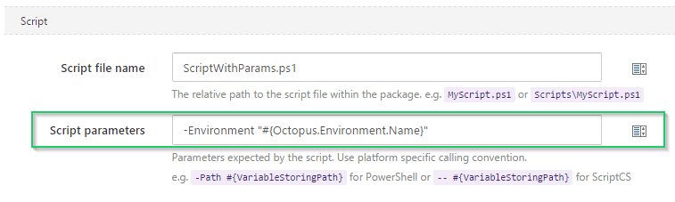 Script Parameters