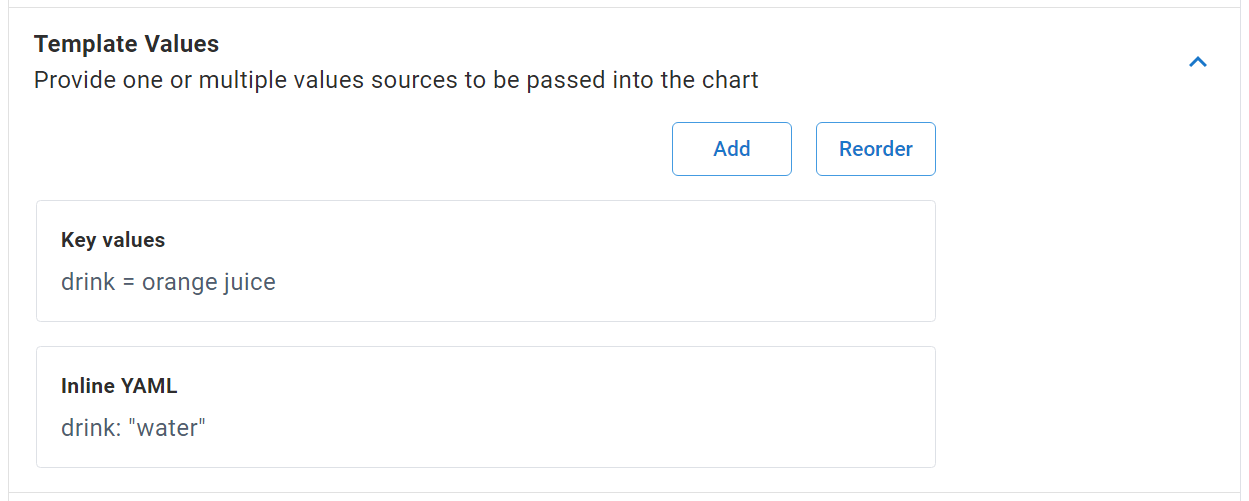 Ordering Template Values