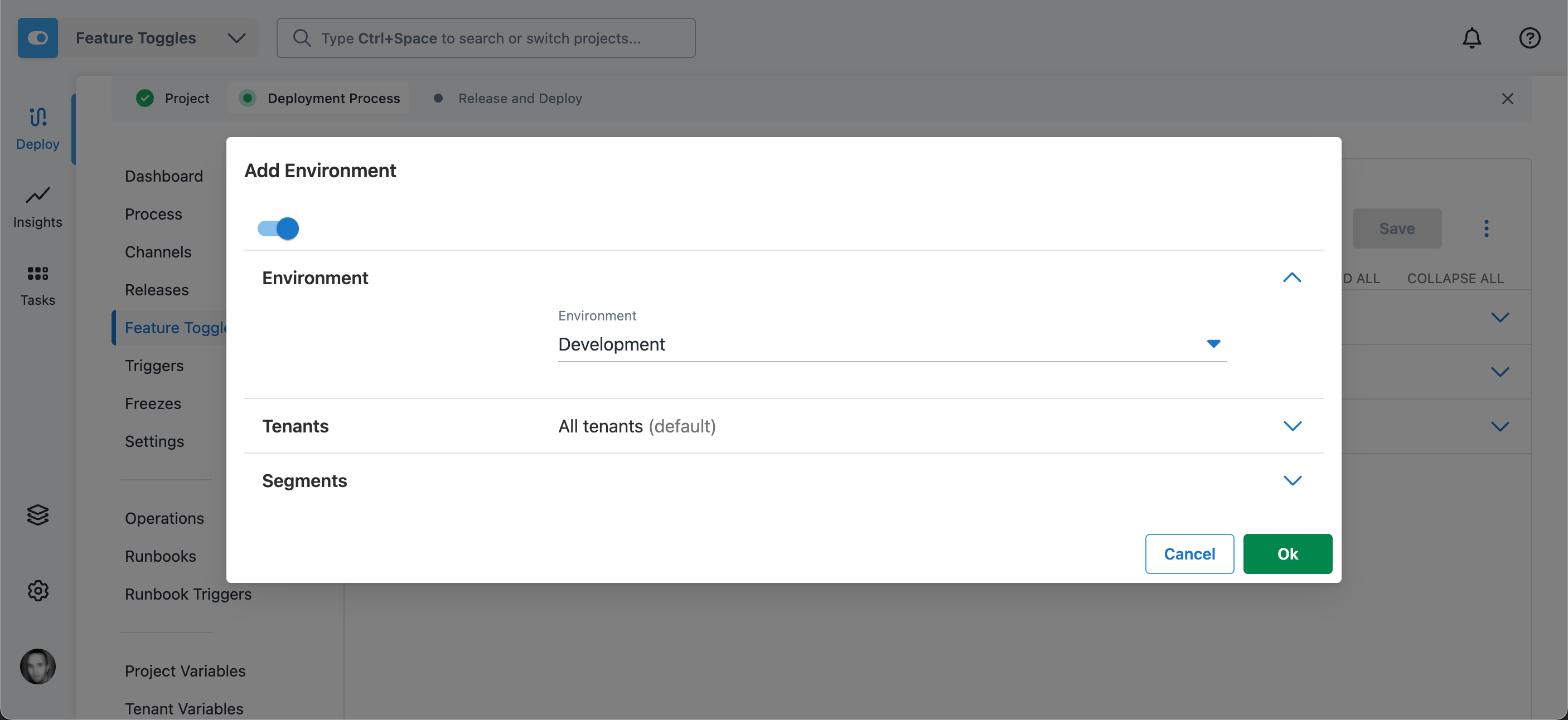 Add Environment dialog