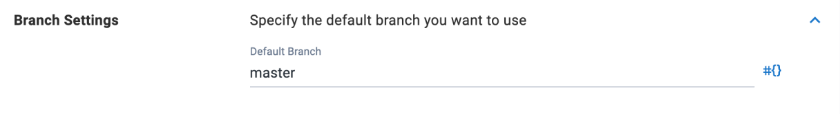 Branch setting expander where user can configure default branch