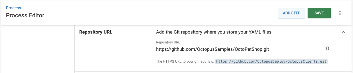 Repository URL expander where the user's YAML files are stored.