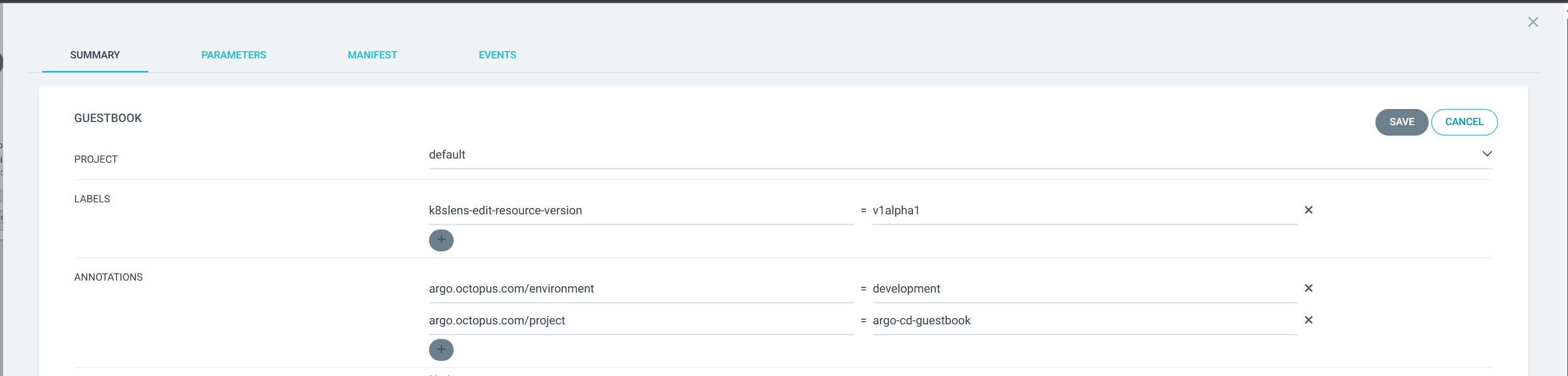 Argo CD Application Edit