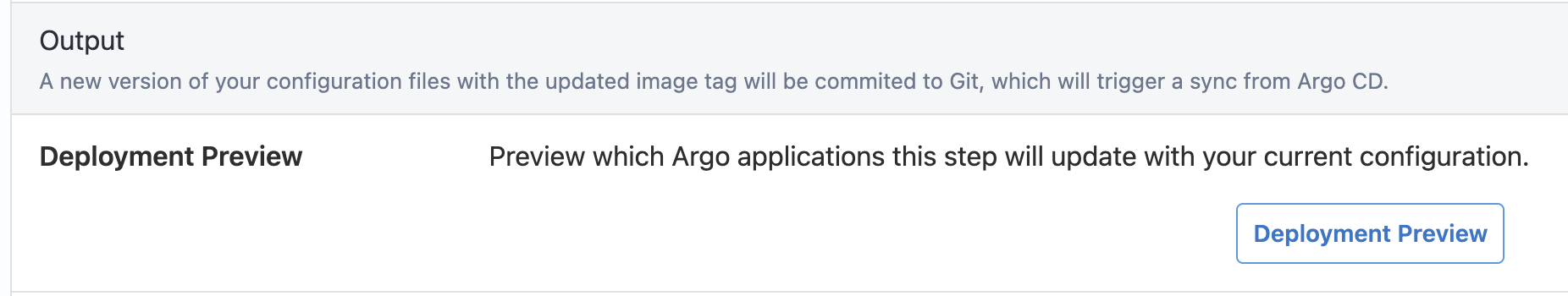 Deployment Preview Button