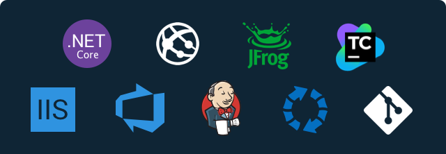 Famous continuous integration tool logos