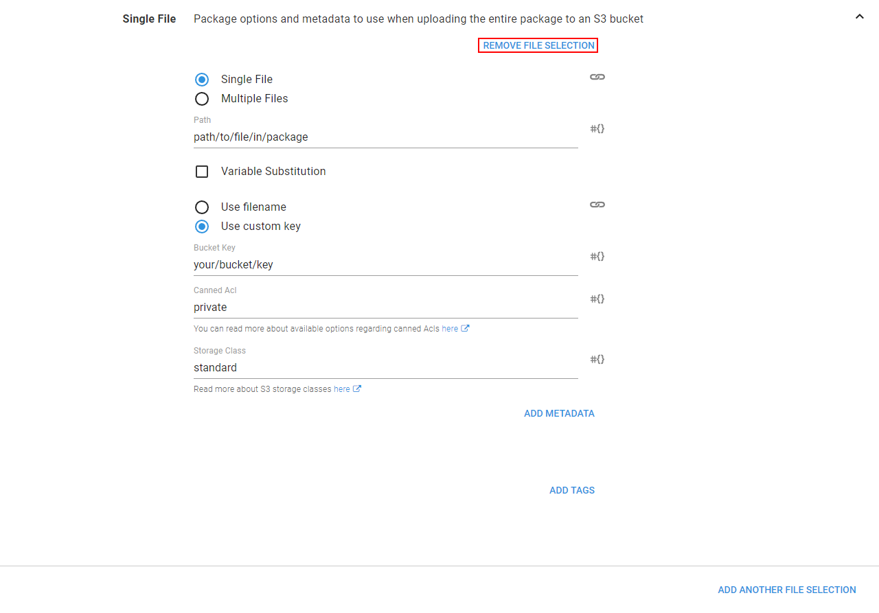 Remove file selection