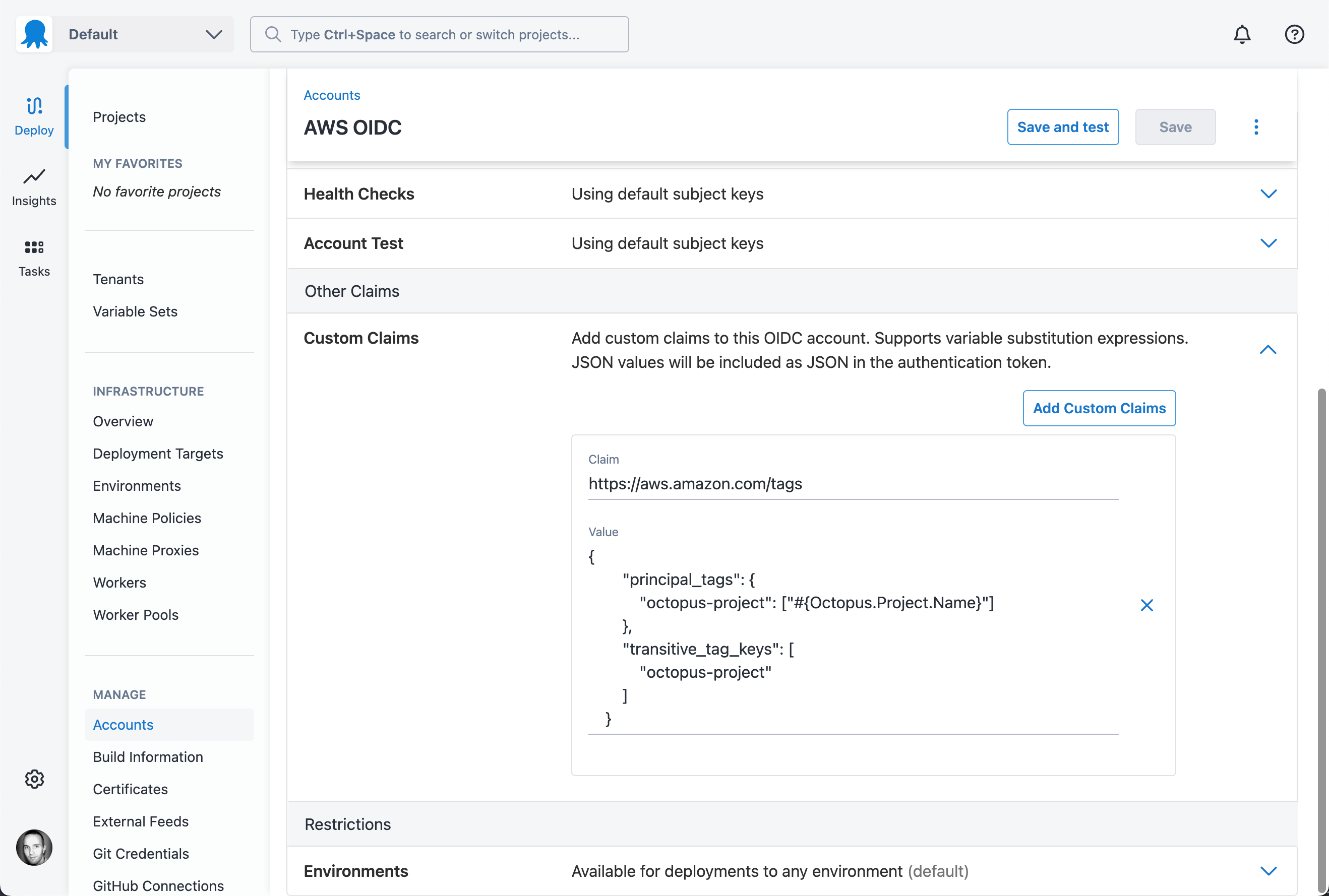 AWS OIDC Custom Claim
