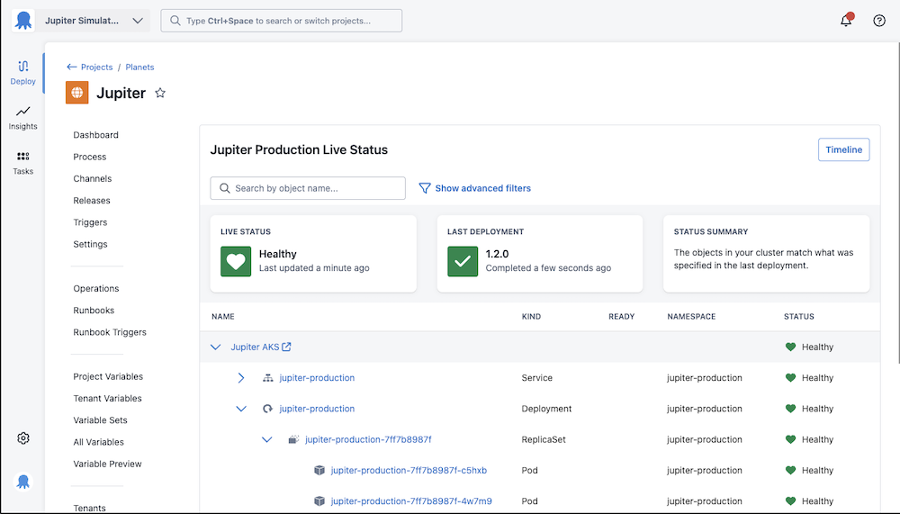 Live status page