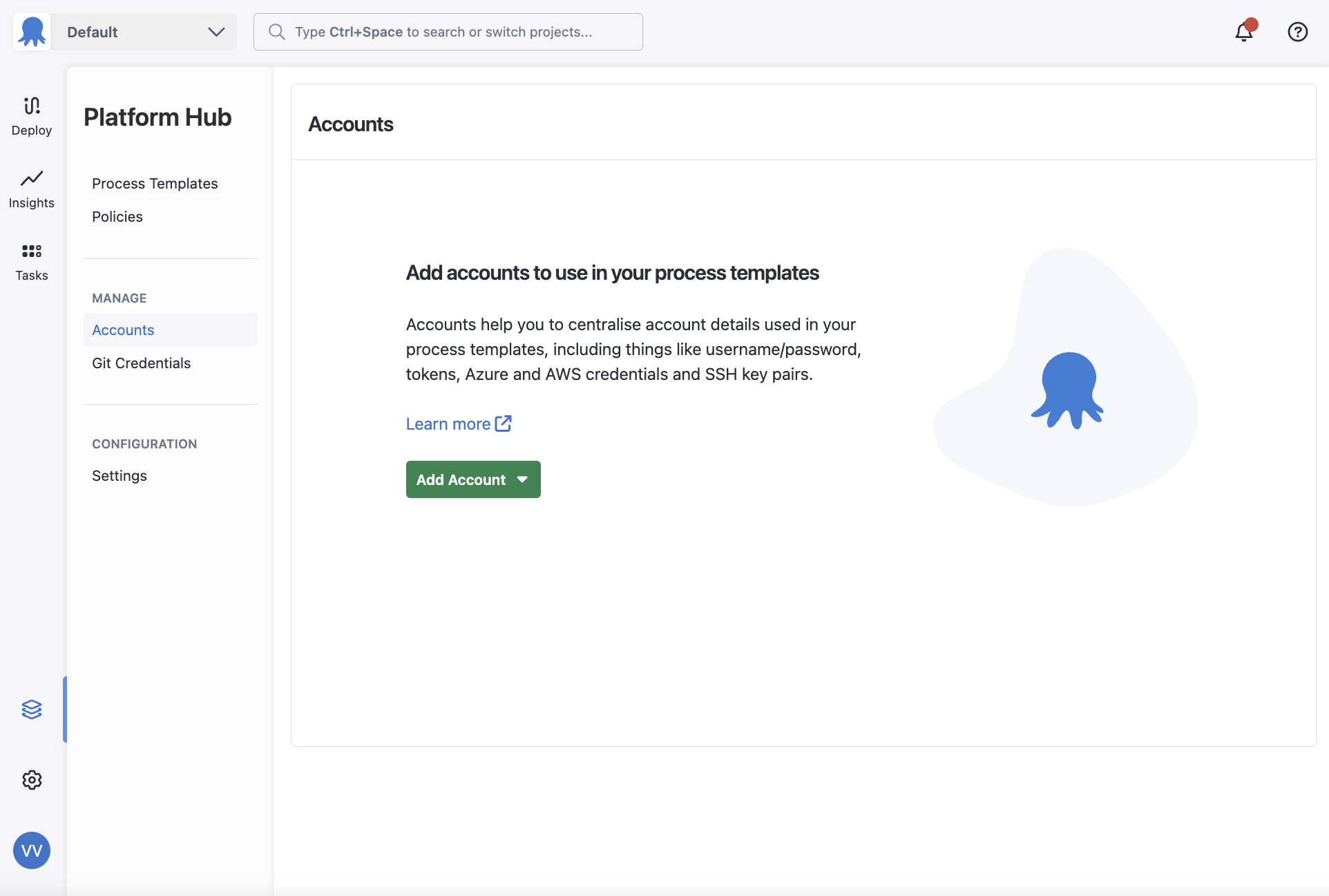 Accounts in Platform Hub