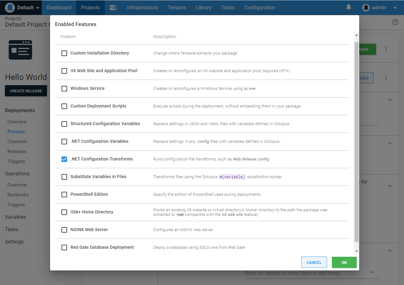 .NET Configuration Transforms screenshot