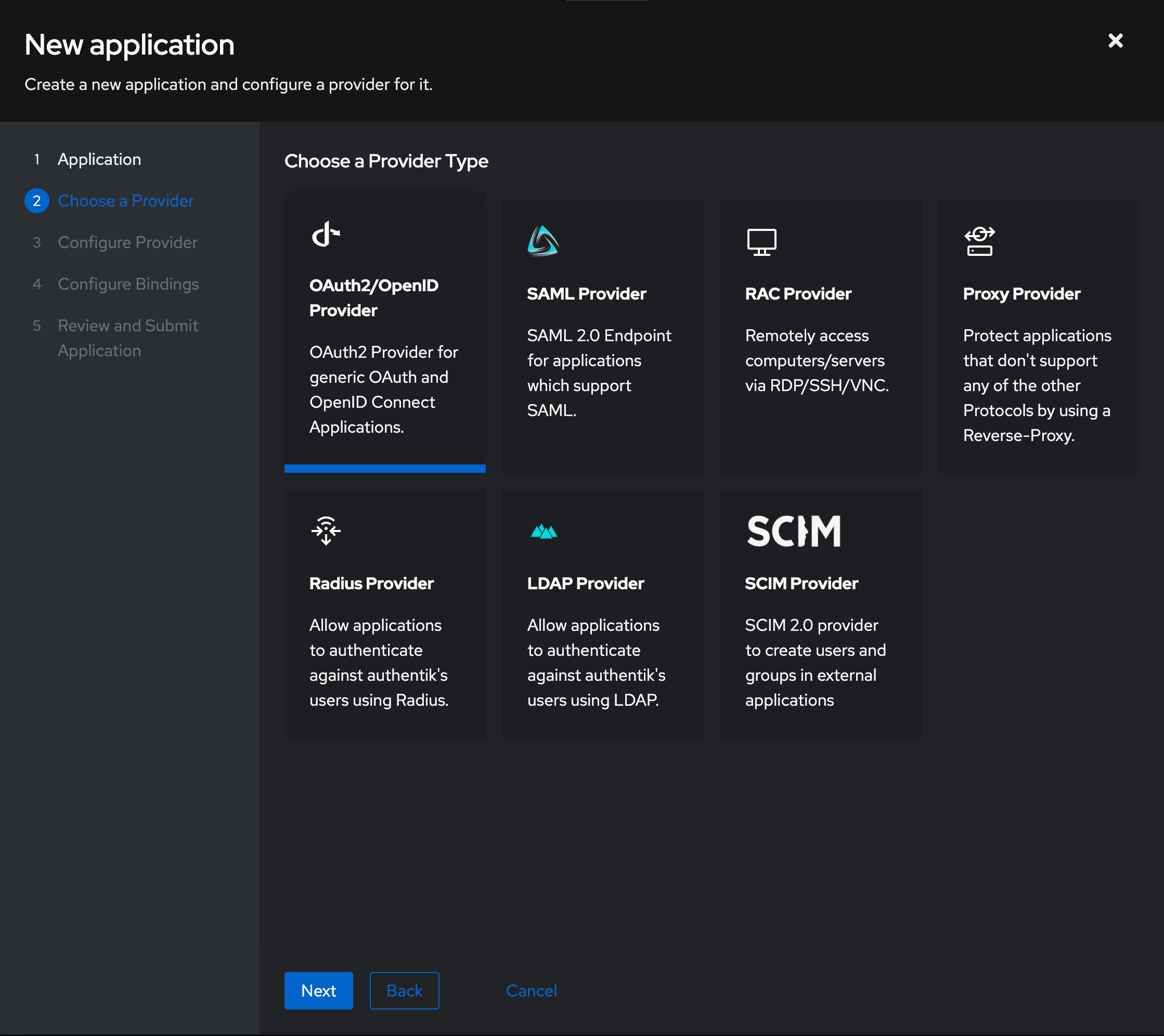 New Application Provider