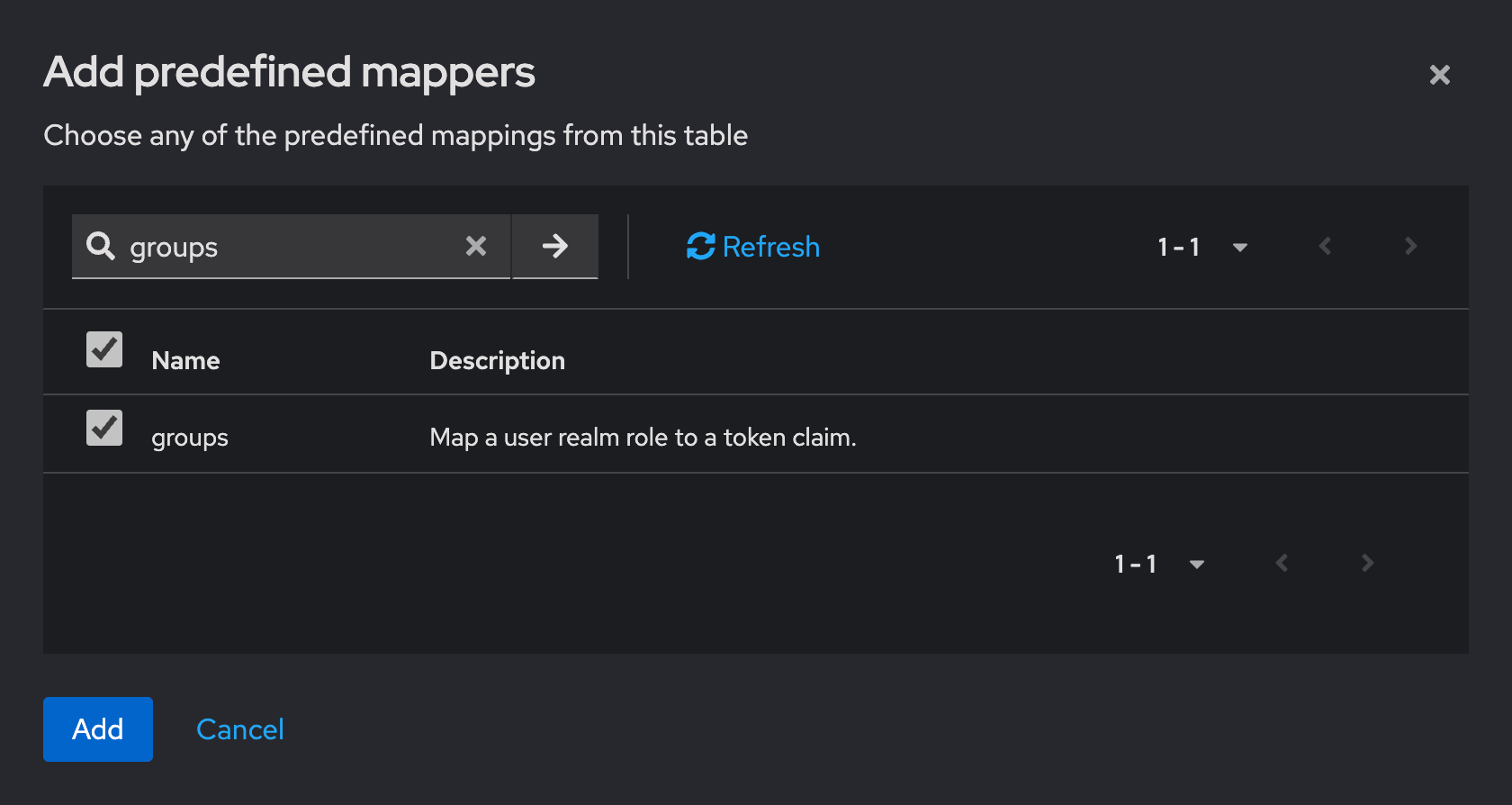 Add Predefined Groups Mapper