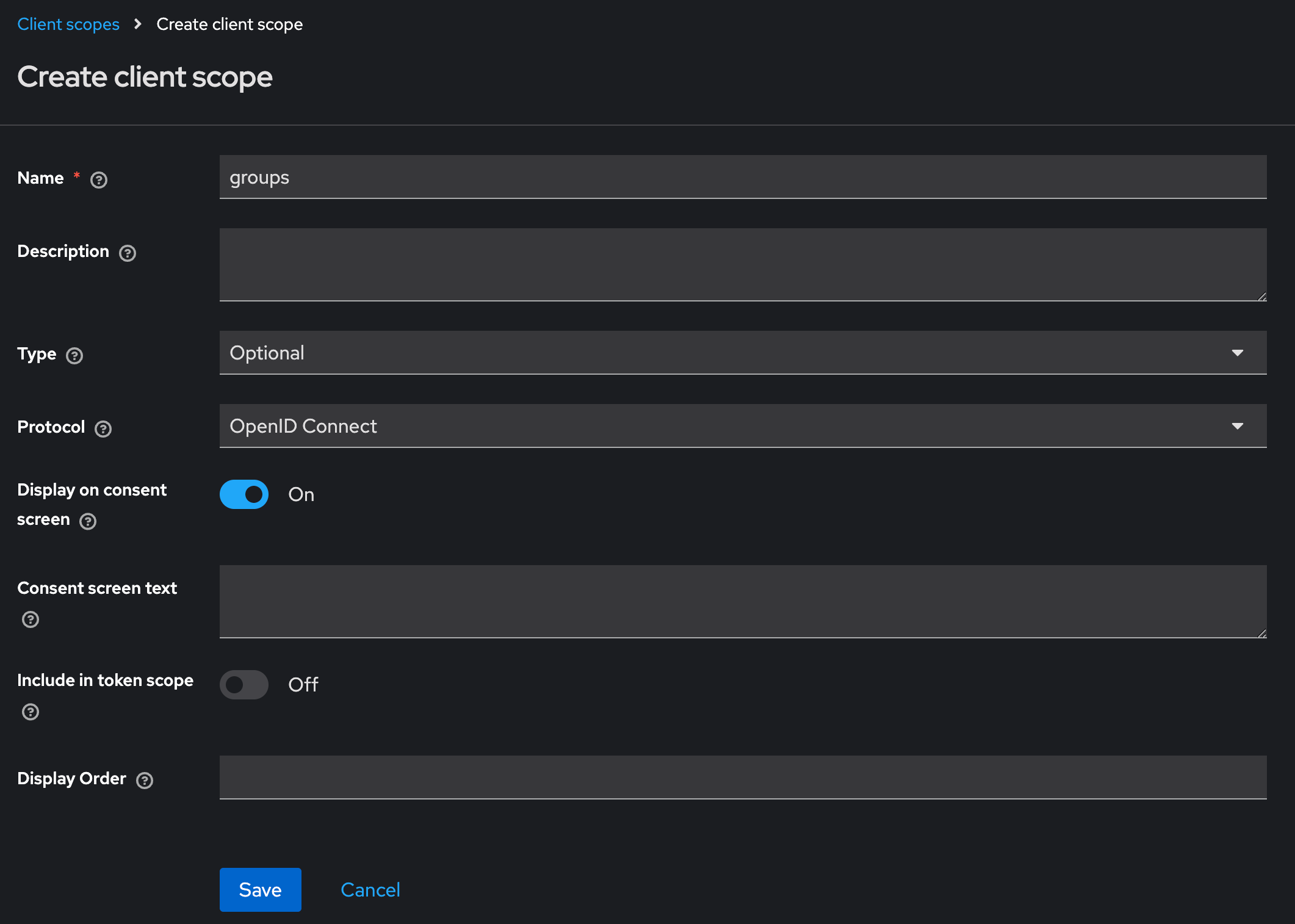Create Groups Client Scope