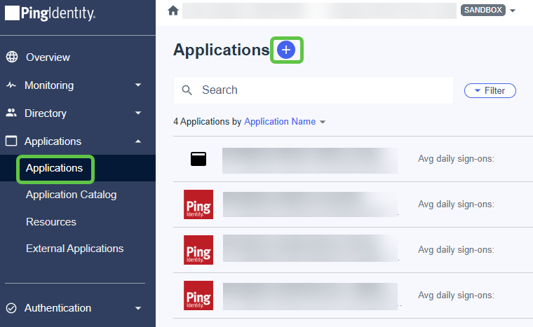 Add Ping Identity application