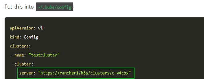 Rancher cluster URL