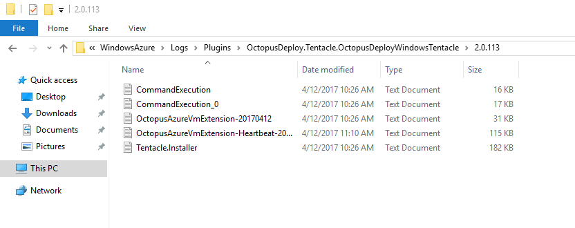 Windows Explorer - logs folder