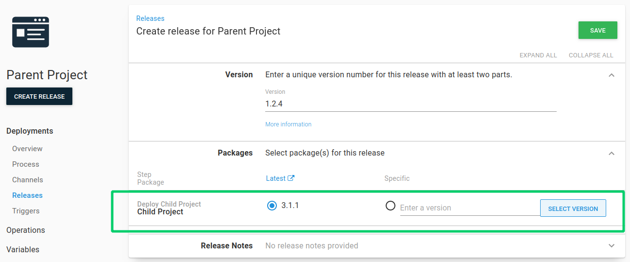Create release with deploy release steps