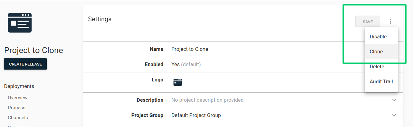 Clone a project