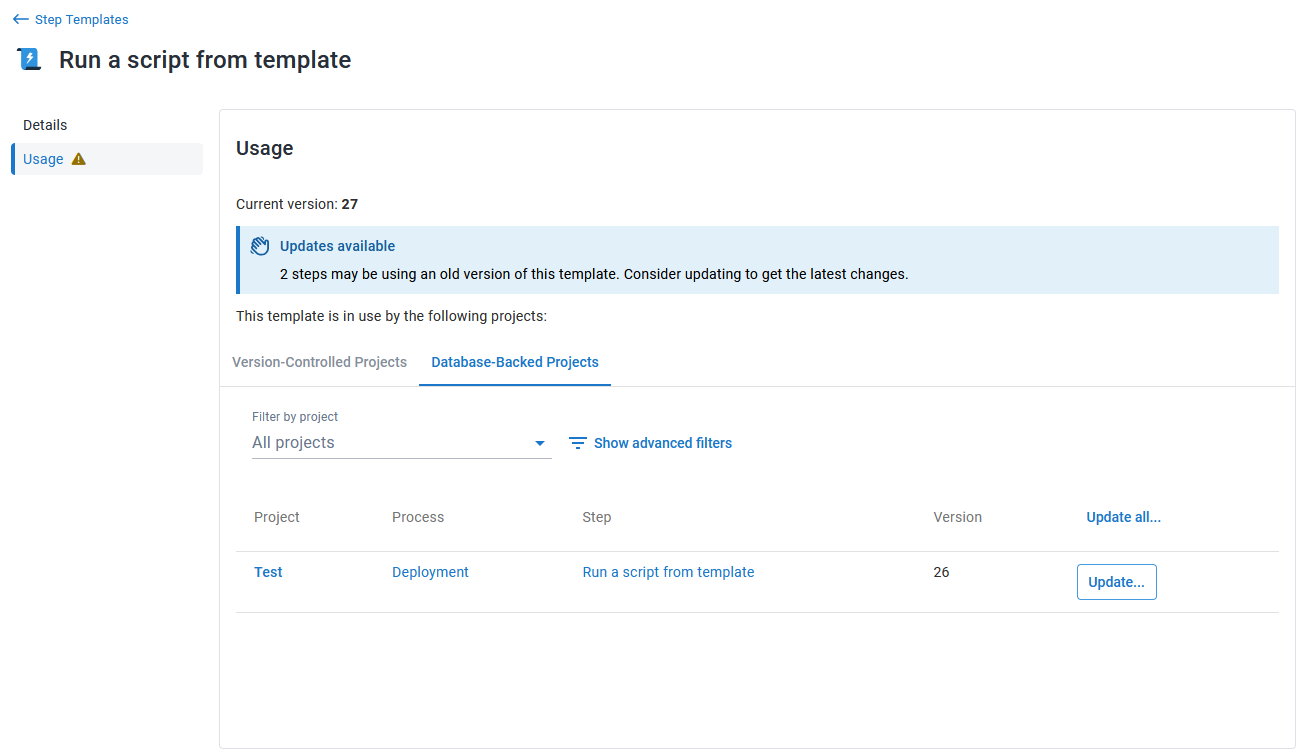 Step Template Usage