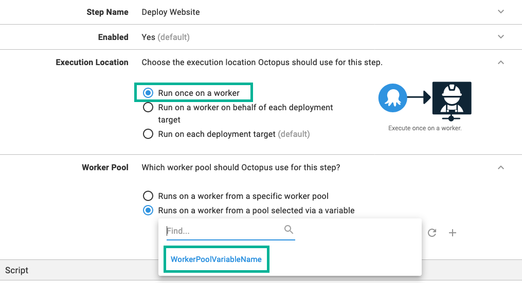 Select the worker pool variable