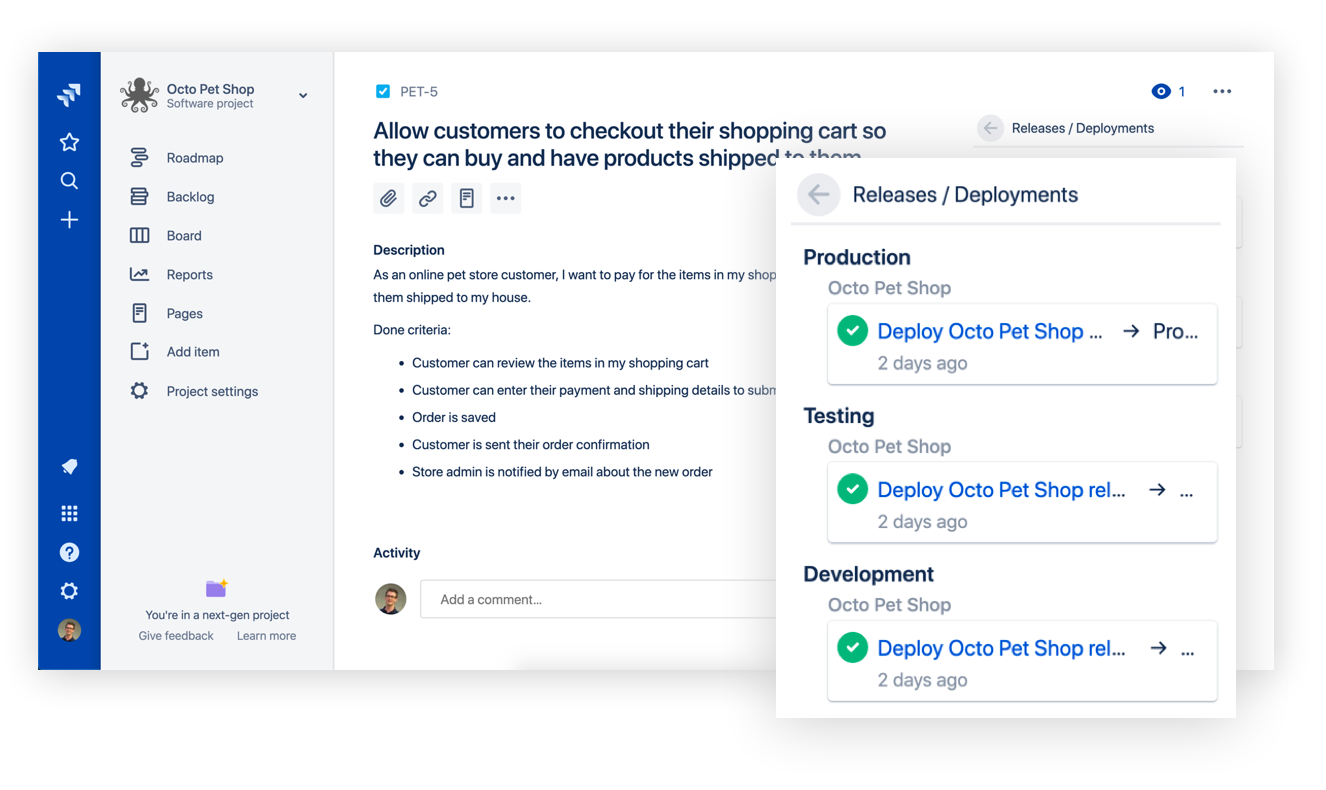 Octopus deployment status in Jira