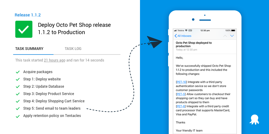 Automatic release notes generated from your Jira issues and Octopus deployments