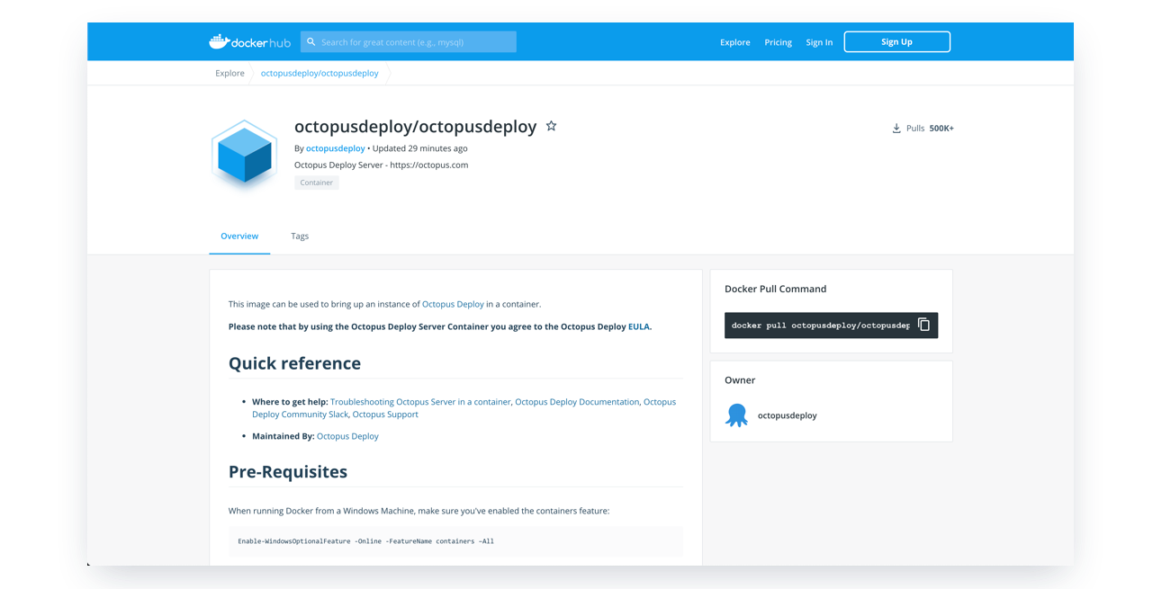 Octopus Linux Docker image