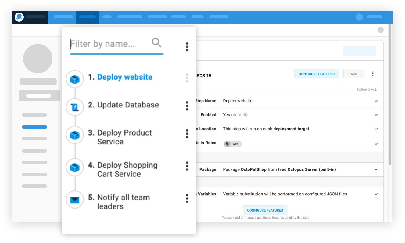Streamlined deployment process editor